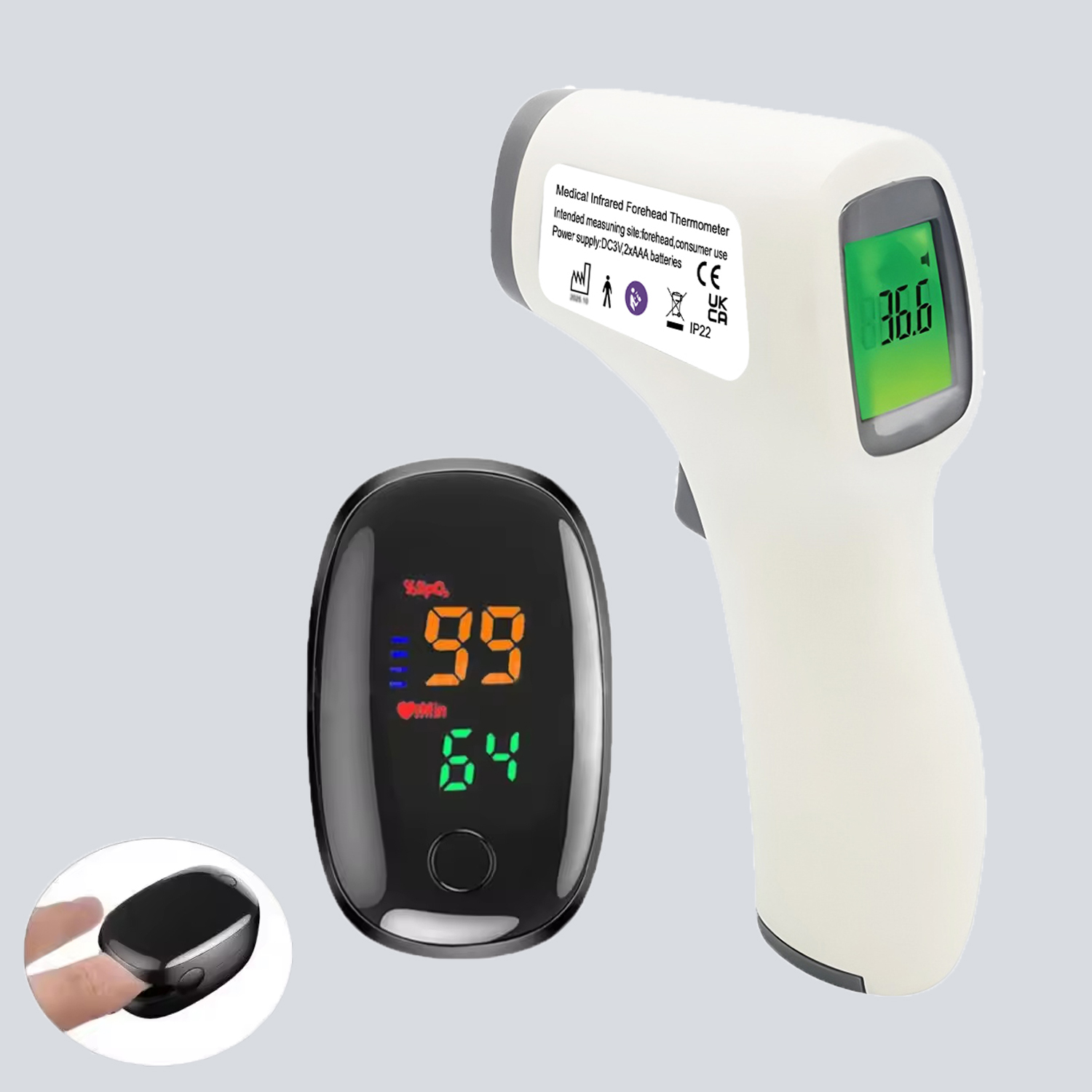 Pulse Oximeter - Portable Medical Thermometer & Oximeter Set