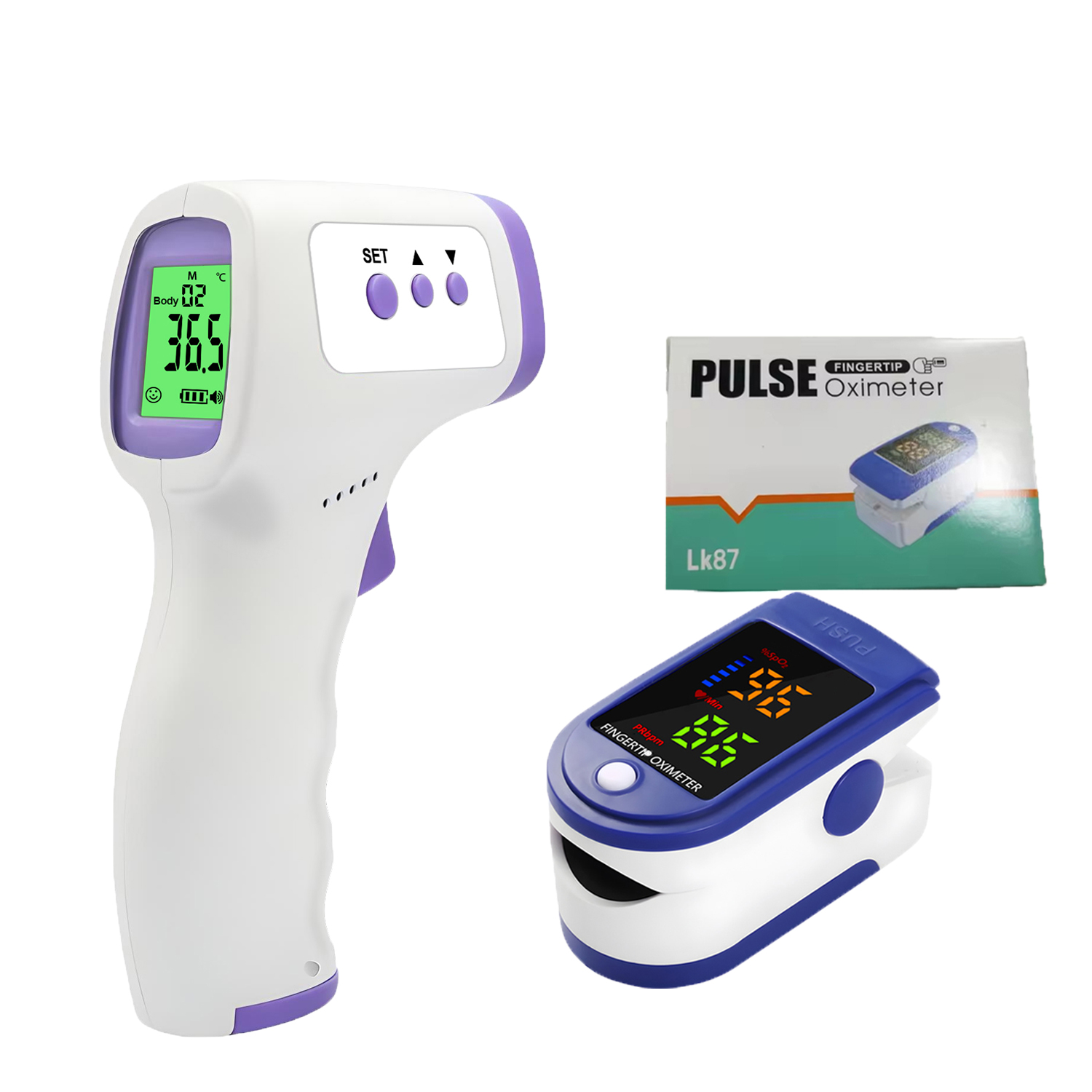 Pulse Oximeter - Non-Contact Digital Infrared Thermometer for Forehead&Body-Fever