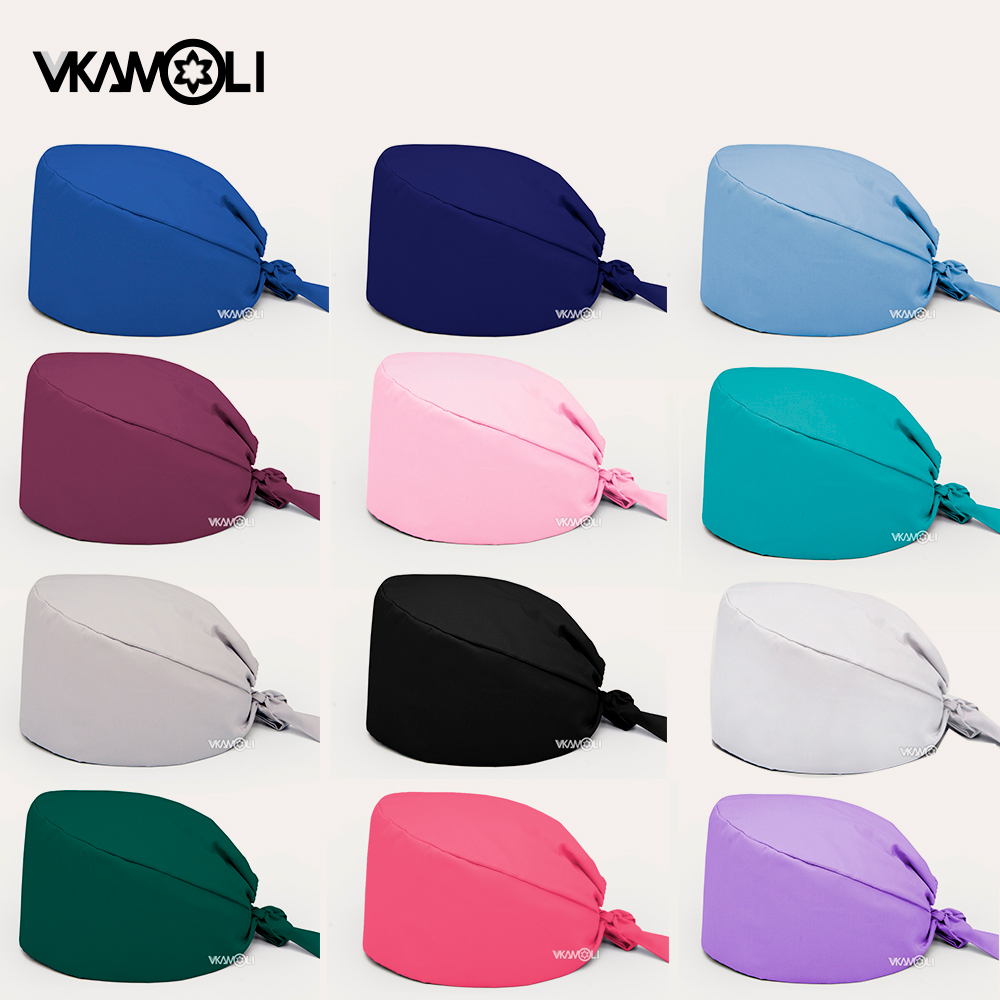 Medical Lab Tech - Solid color scrubs caps Pet Grooming