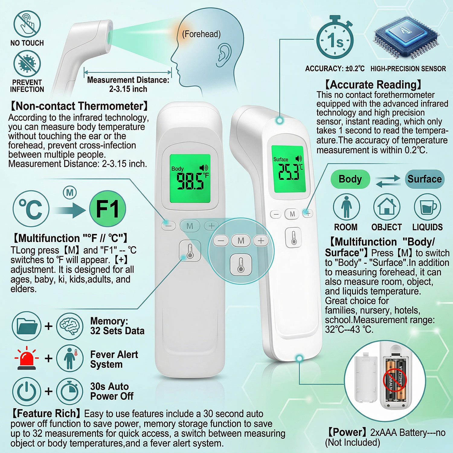 Digital Forehead Thermometer E - Pulse Oximeter recension och pris