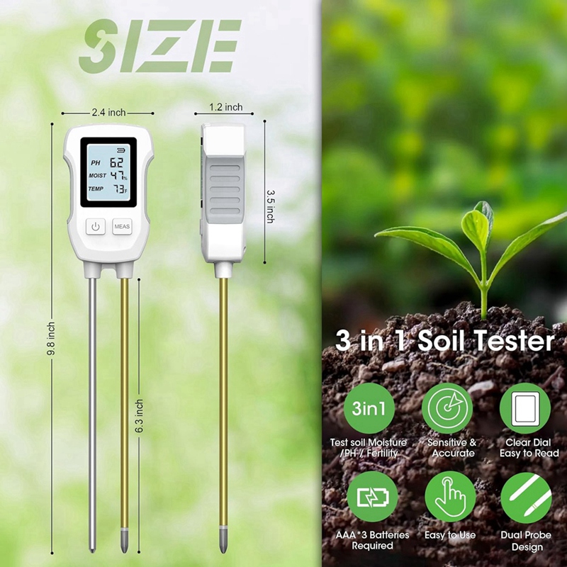 3 in 1 Soil Moisture Meter, Di - Ph Meter recension och pris