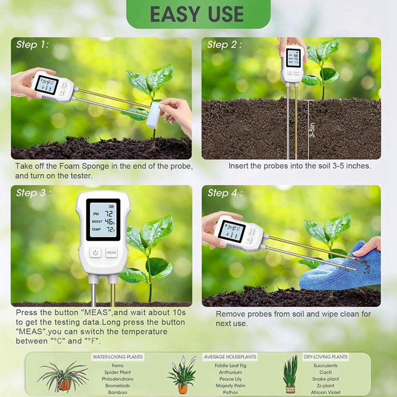 3 in 1 Soil Moisture Meter, Di - Ph Meter recension och pris