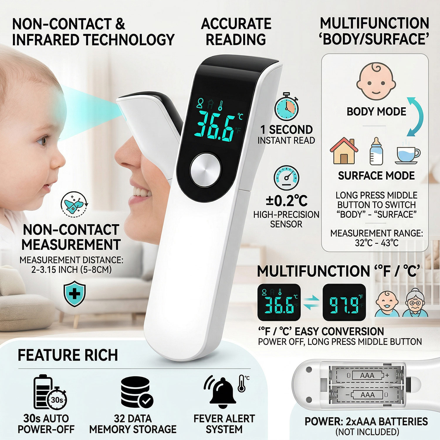 Medcial Forehead Thermometer F - Pulse Oximeter recension och pris